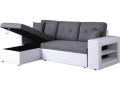 Convertible corner sofa "Axel" - Black/Grey - Grey / White