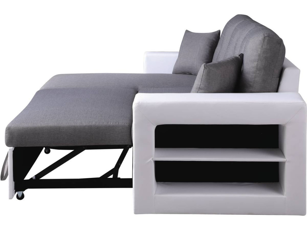Convertible corner sofa "Axel" - White/Grey