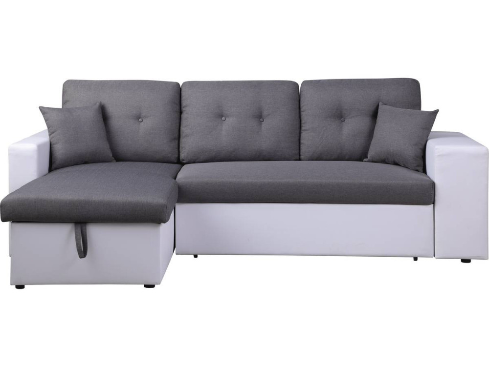 Convertible corner sofa "Axel" - White/Grey