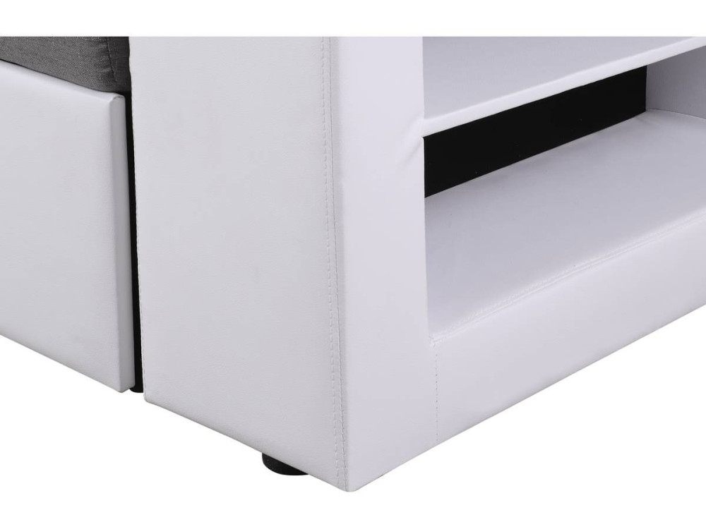Convertible corner sofa "Axel" - White/Grey