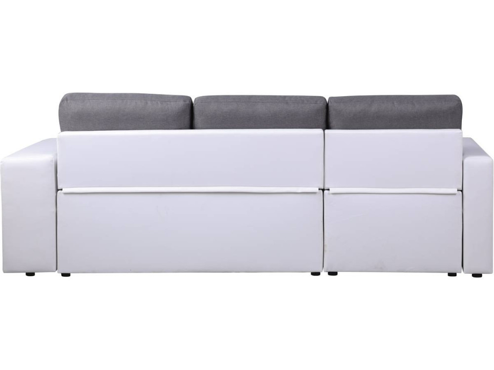 Convertible corner sofa "Axel" - White/Grey