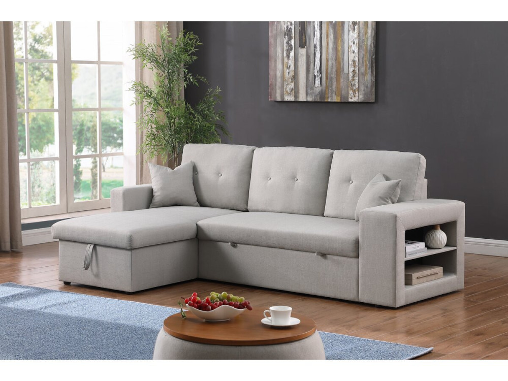 Axel convertible/reversible corner sofa - 3 seats - Light grey