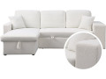 Convertible corner sofa "Axel" - Black/Grey - White Loop