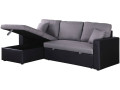 Convertible corner sofa "Alain" with storage space - 221 x 145 x 85 cm - 3 seater- Taupe colour - Grey / Black