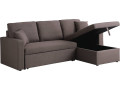 Convertible corner sofa "Alain" with storage space - 221 x 145 x 85 cm - 3 seater- Taupe colour - Mole
