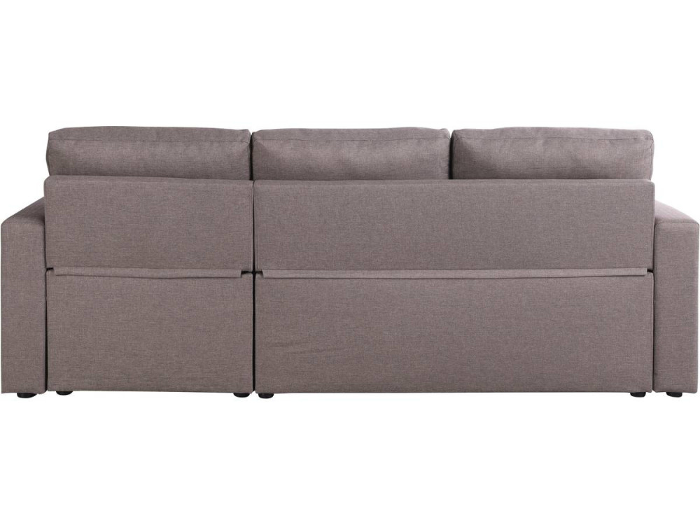 Convertible corner sofa "Alain" with storage space - 221 x 145 x 85 cm - 3 seater- Taupe colour