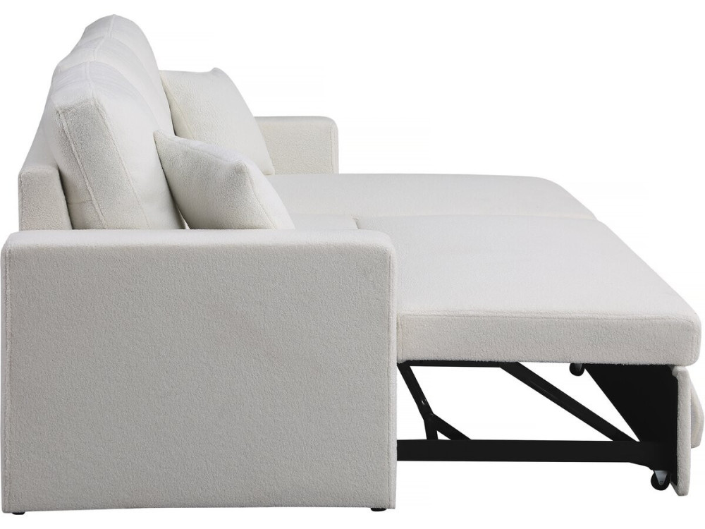 Alain convertible/reversible corner sofa with storage - 3 seats - Bouclettes - White