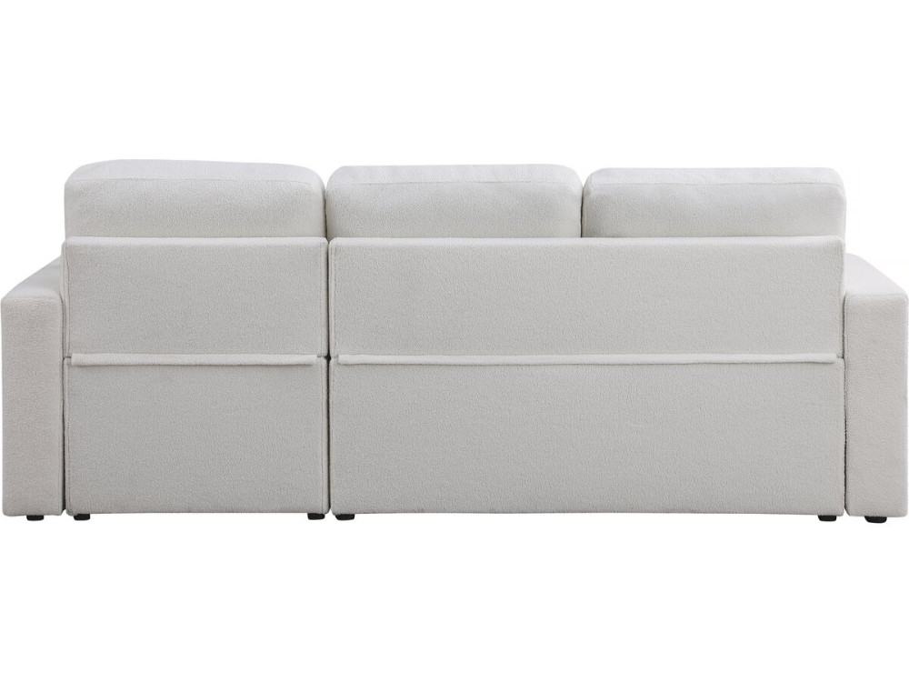 Alain convertible/reversible corner sofa with storage - 3 seats - Bouclettes - White