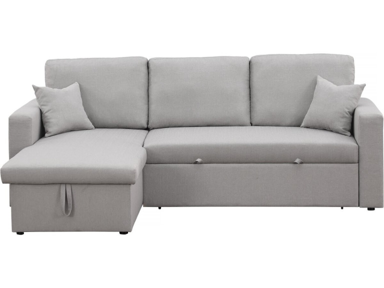 Alain convertible/reversible corner sofa with storage - 3 seats - Light grey