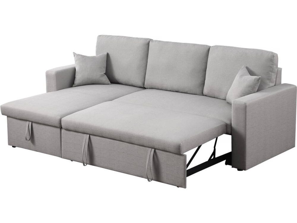 Alain convertible/reversible corner sofa with storage - 3 seats - Light grey