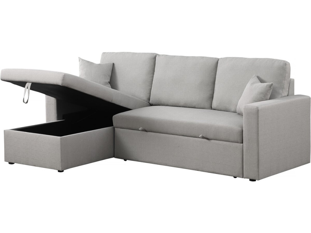 Alain convertible/reversible corner sofa with storage - 3 seats - Light grey