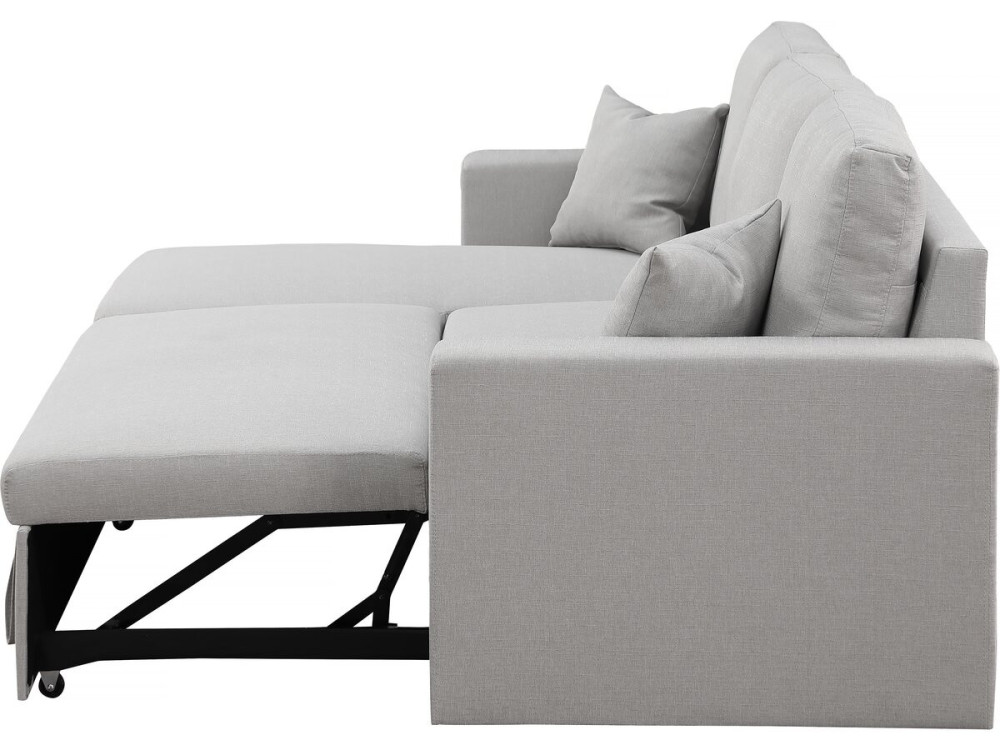 Alain convertible/reversible corner sofa with storage - 3 seats - Light grey
