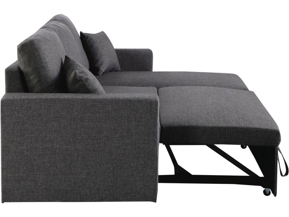 Convertible corner sofa "Alain" with storage space - 221 x 145 x 85 cm - 3 seater- Grey