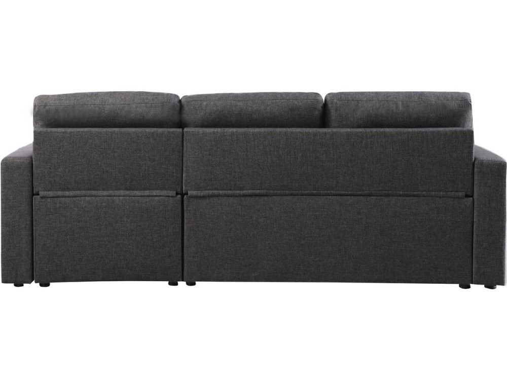 Convertible corner sofa "Alain" with storage space - 221 x 145 x 85 cm - 3 seater- Grey