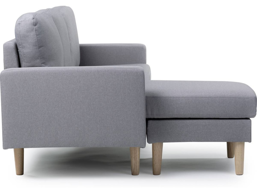 Reversible corner sofa "Gabby" in fabric - 3 seats - Light Grey
