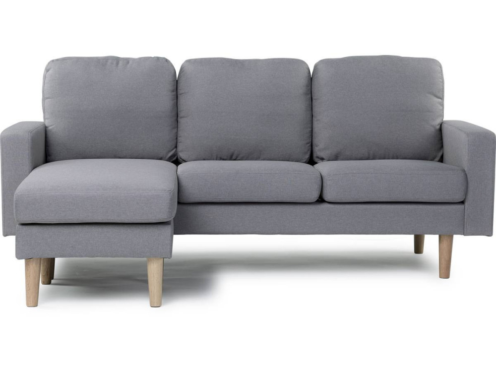 Reversible corner sofa "Gabby" in fabric - 3 seats - Light Grey