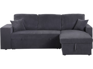 Axel" corduroy convertible/reversible corner sofa - 3 seater - Grey