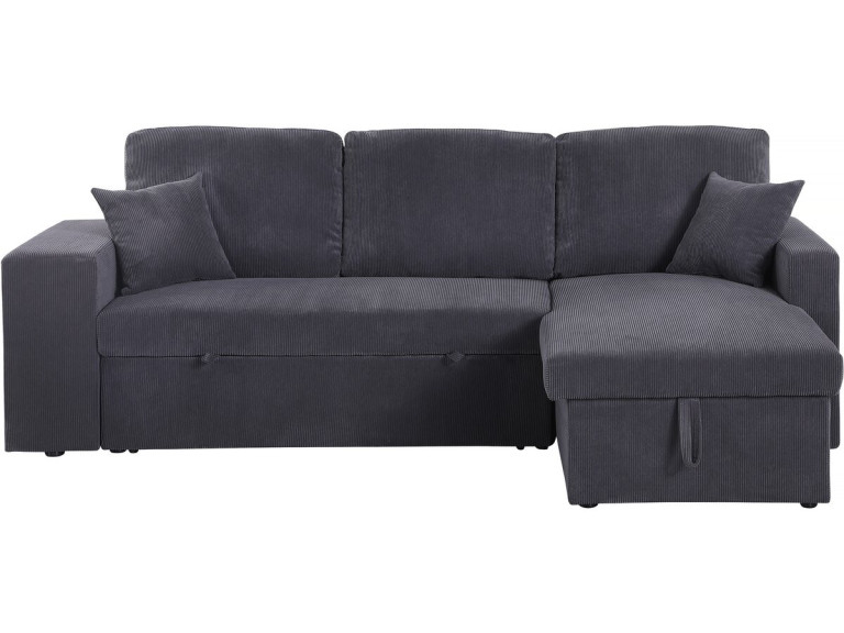 Axel" corduroy convertible/reversible corner sofa - 3 seater - Grey