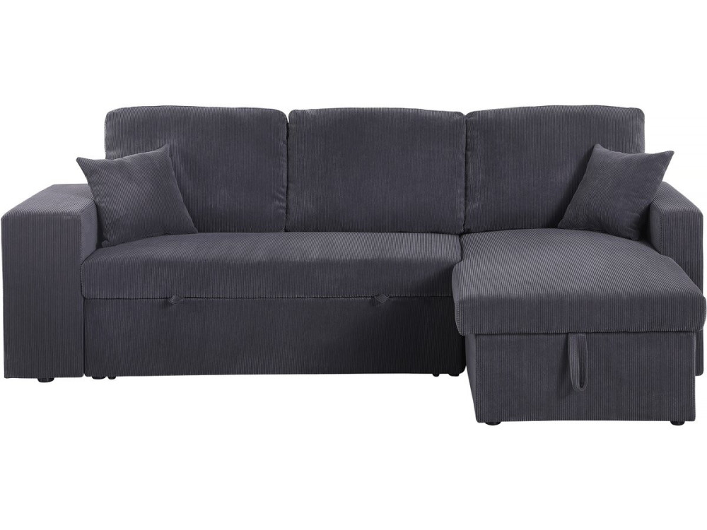Axel" corduroy convertible/reversible corner sofa - 3 seater - Grey