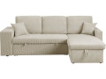 Axel" corduroy convertible/reversible corner sofa - 3 seater - Grey - Beige