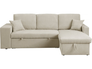 Axel convertible/reversible corduroy corner sofa - 3 seater - Beige