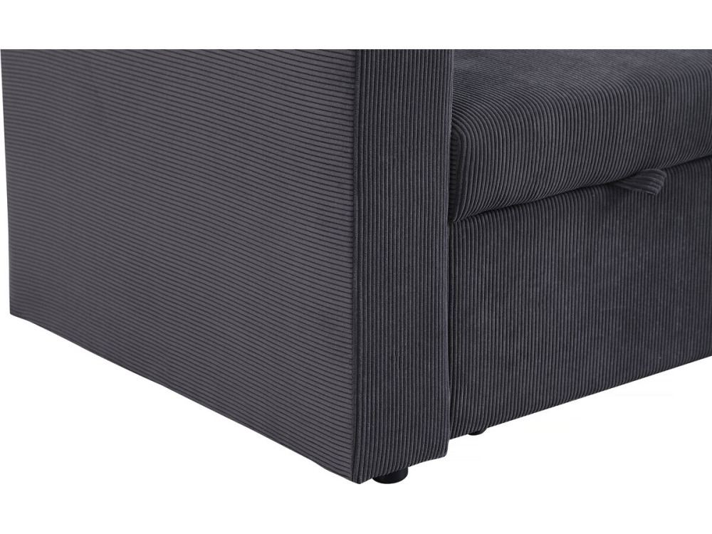 Alain convertible corduroy corner sofa - 3 seats - Grey