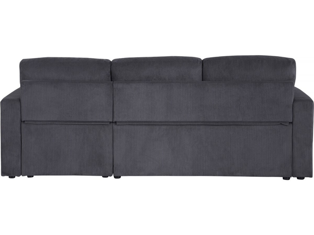 Alain convertible corduroy corner sofa - 3 seats - Grey