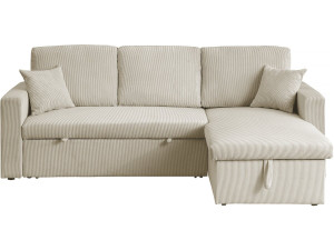 Alain convertible corduroy corner sofa - 3 seats - Beige