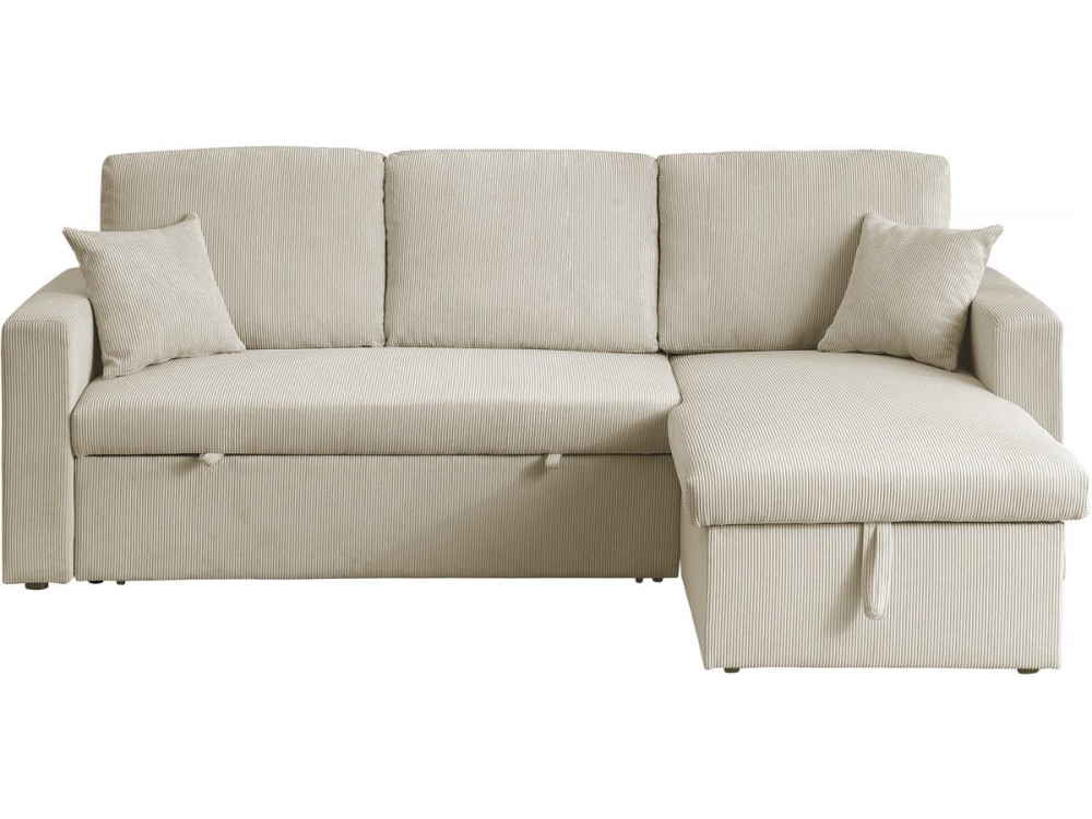 Alain convertible corduroy corner sofa - 3 seats - Beige