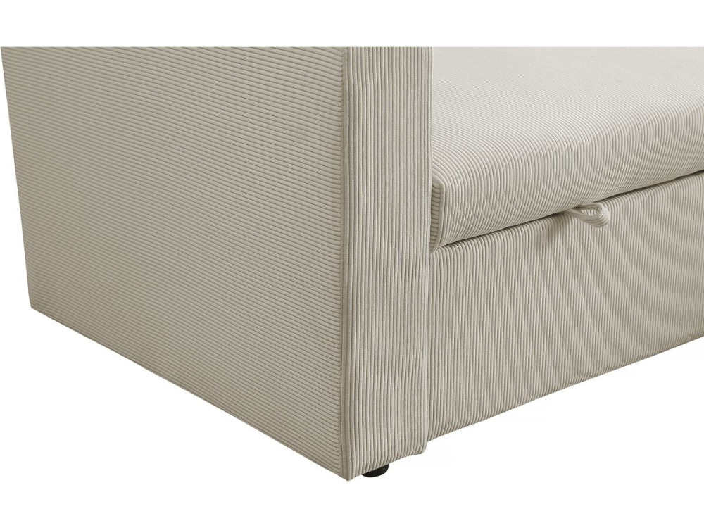 Alain convertible corduroy corner sofa - 3 seats - Beige