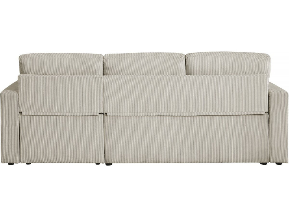Alain convertible corduroy corner sofa - 3 seats - Beige