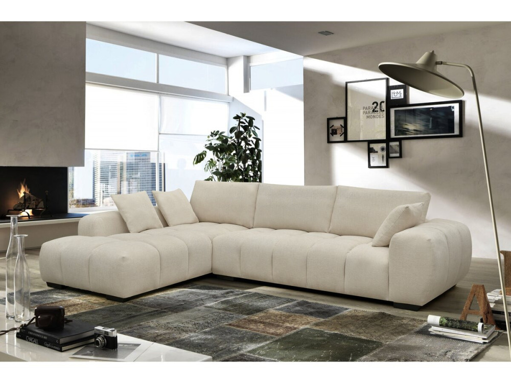 Monceau fabric corner sofa - 3 seats - Beige