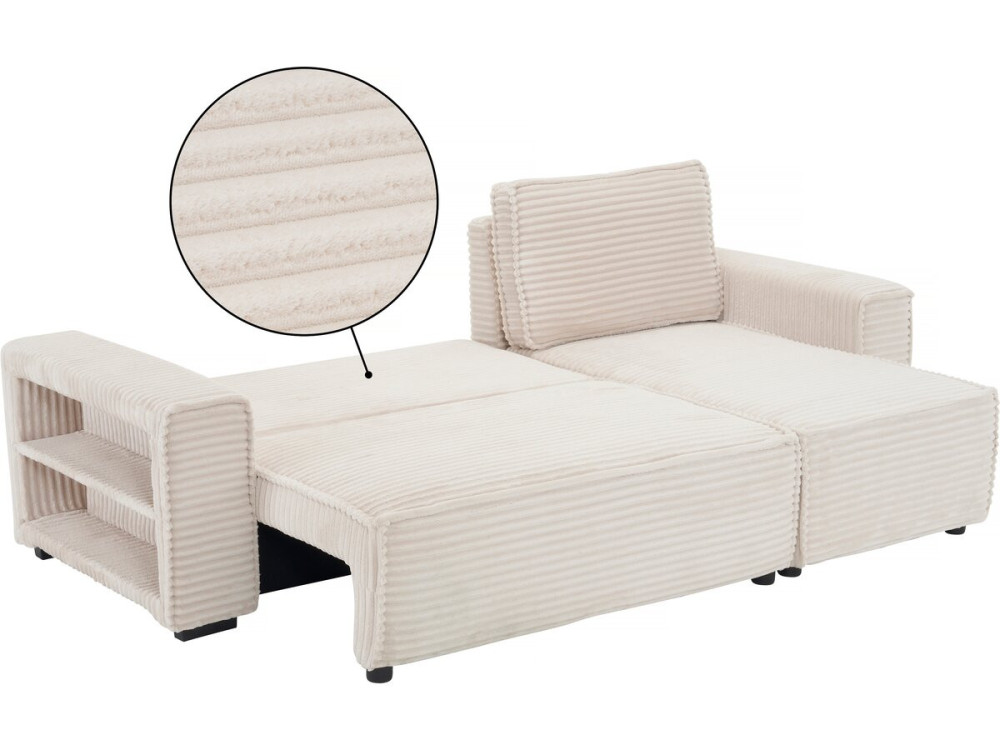 Opera corduroy corner sofa - 3 seater - Beige
