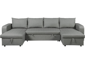 Victor" panoramic fabric corner sofa bed - 4 seater - Grey