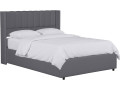 Saint-Moritz" double bed in linen with box - 140 x 190 cm - Beige - Gris