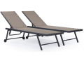 Set of 2 Textile and aluminium "Jolia" sunbaths - Phoenix - Taupe - Taupe