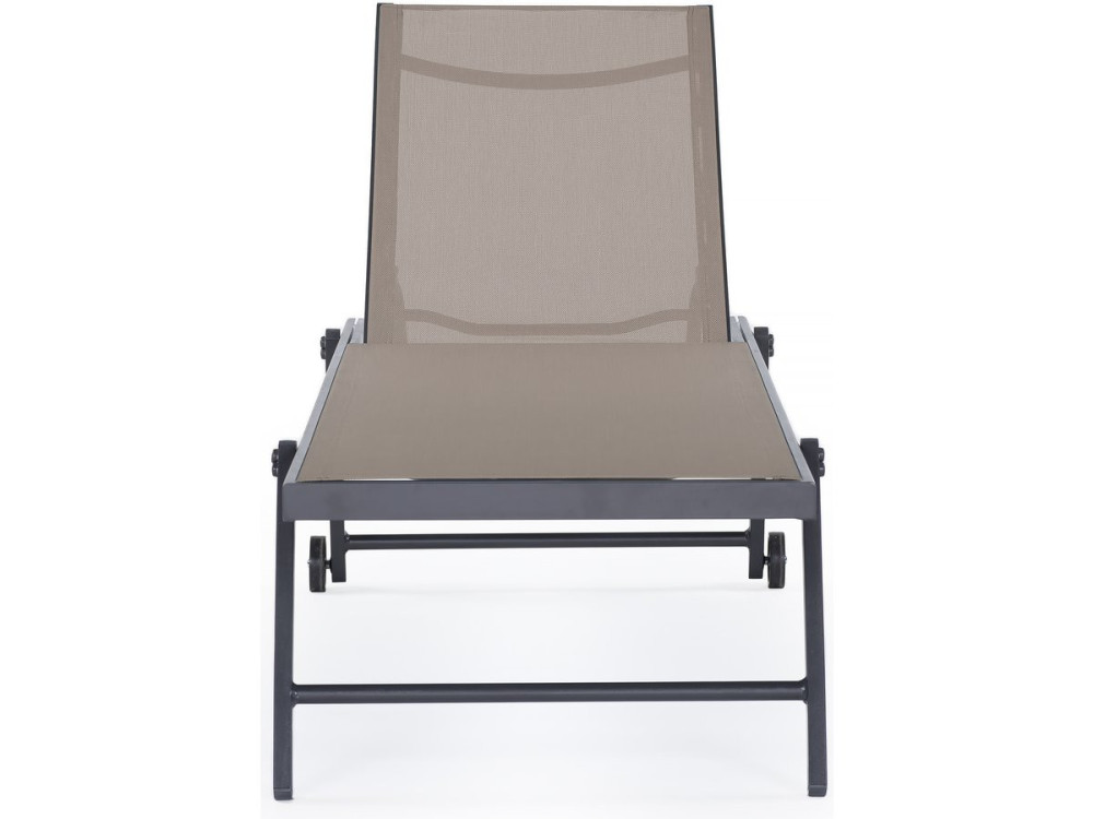 Set of 2 Textile and aluminium "Jolia" sunbaths - Phoenix - Taupe