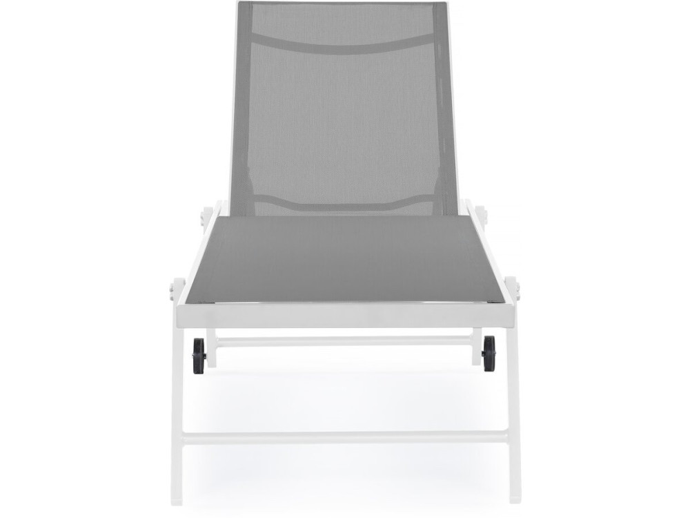 Set of 2 textilene and aluminium sunbeds "Jolia" - Phoenix - Grey / White