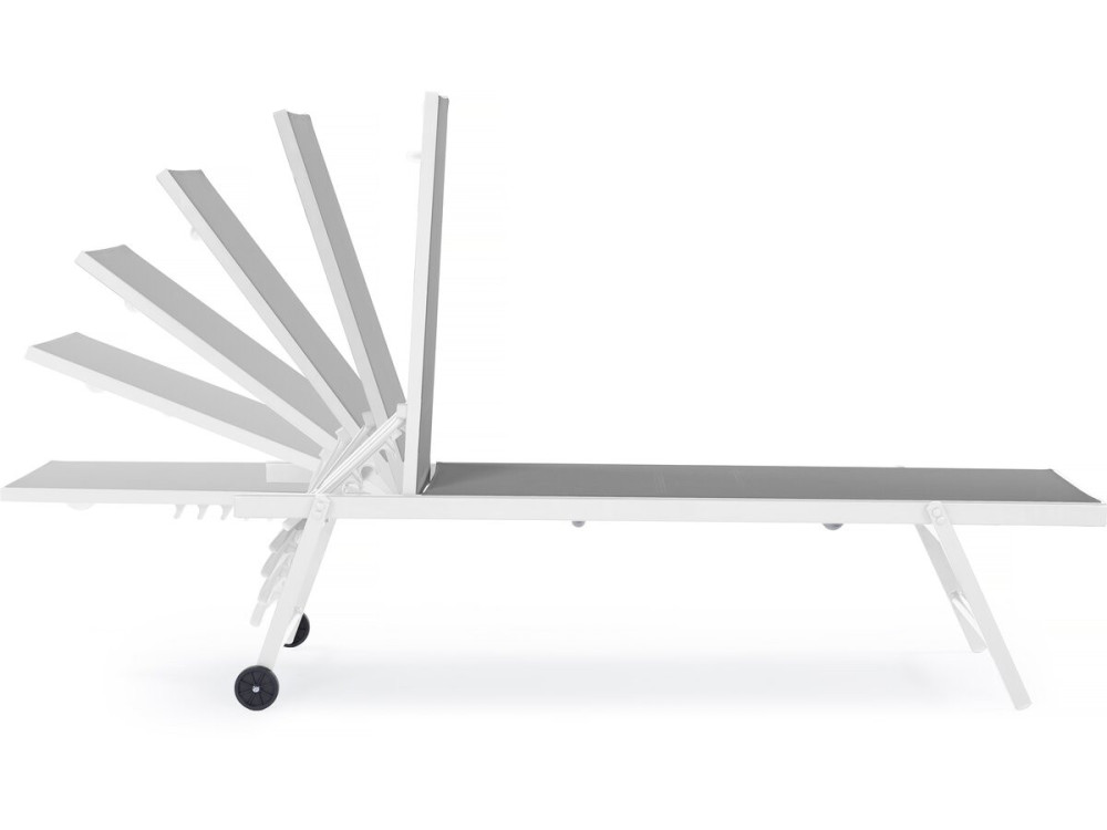 Set of 2 textilene and aluminium sunbeds "Jolia" - Phoenix - Grey / White