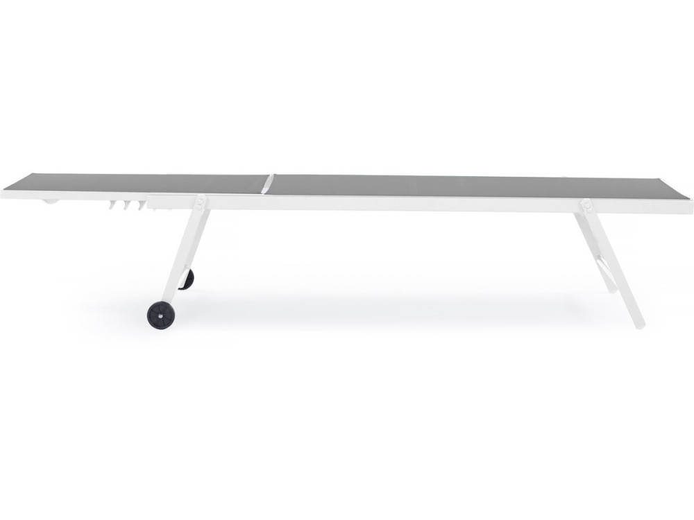 Set of 2 textilene and aluminium sunbeds "Jolia" - Phoenix - Grey / White