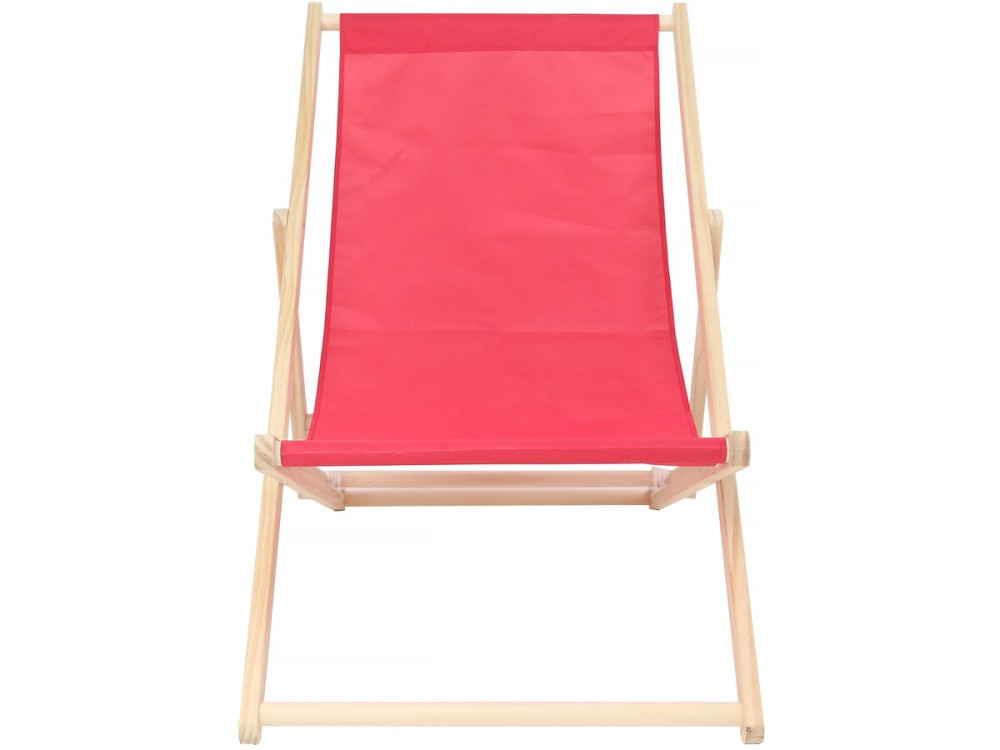 Set of 2 "Chilienne" wooden deckchairs - 107 x 56.5 x 81 cm - Red