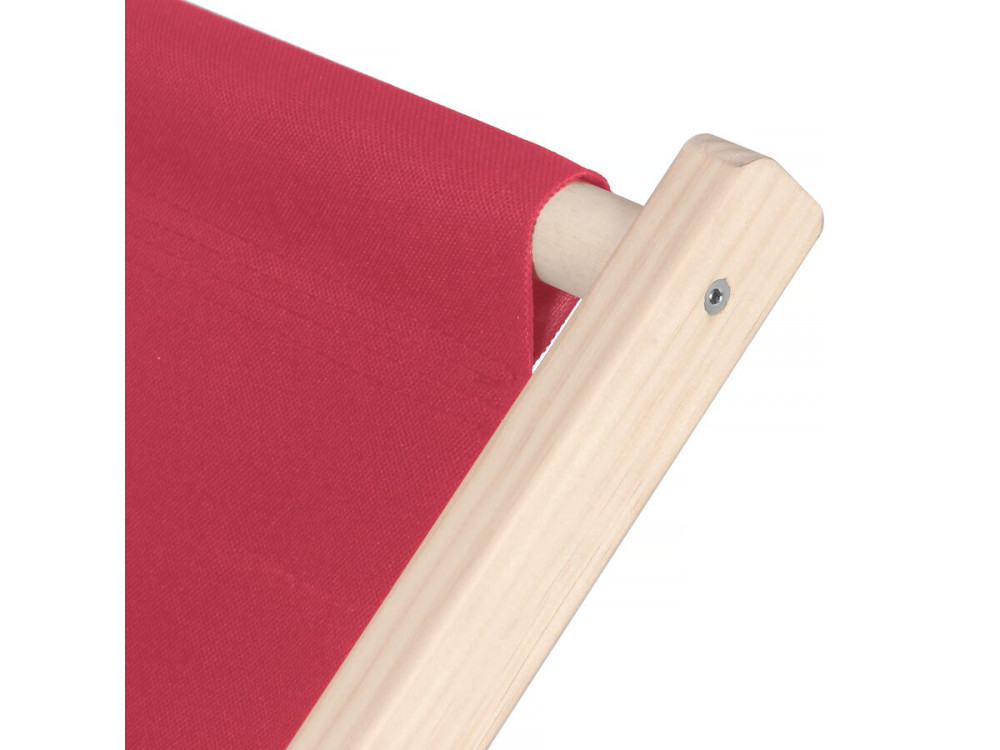 Set of 2 "Chilienne" wooden deckchairs - 107 x 56.5 x 81 cm - Red