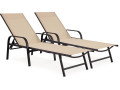 Set of 2 "Farniente" metal sun loungers - Taupe - Beige