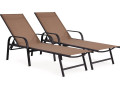 Set of 2 "Farniente" metal sun loungers - Grey - Mole