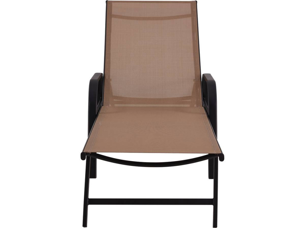 Set of 2 "Farniente" metal sun loungers - Taupe