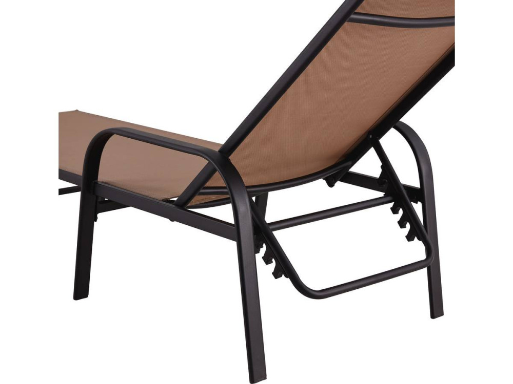Set of 2 "Farniente" metal sun loungers - Taupe