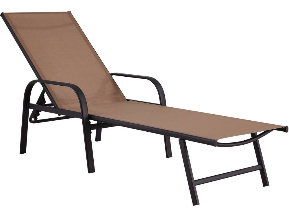 Set of 2 "Farniente" metal sun loungers - Taupe