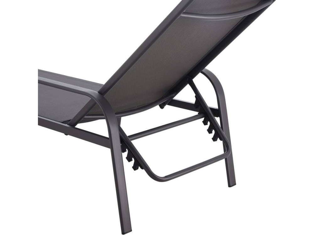 Set of 2 "Farniente" metal sun loungers - Grey