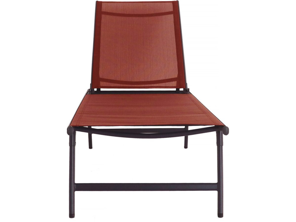 Set of 2 "Sublima" metal sun loungers - 180 x 54 x 104 cm - Terracotta
