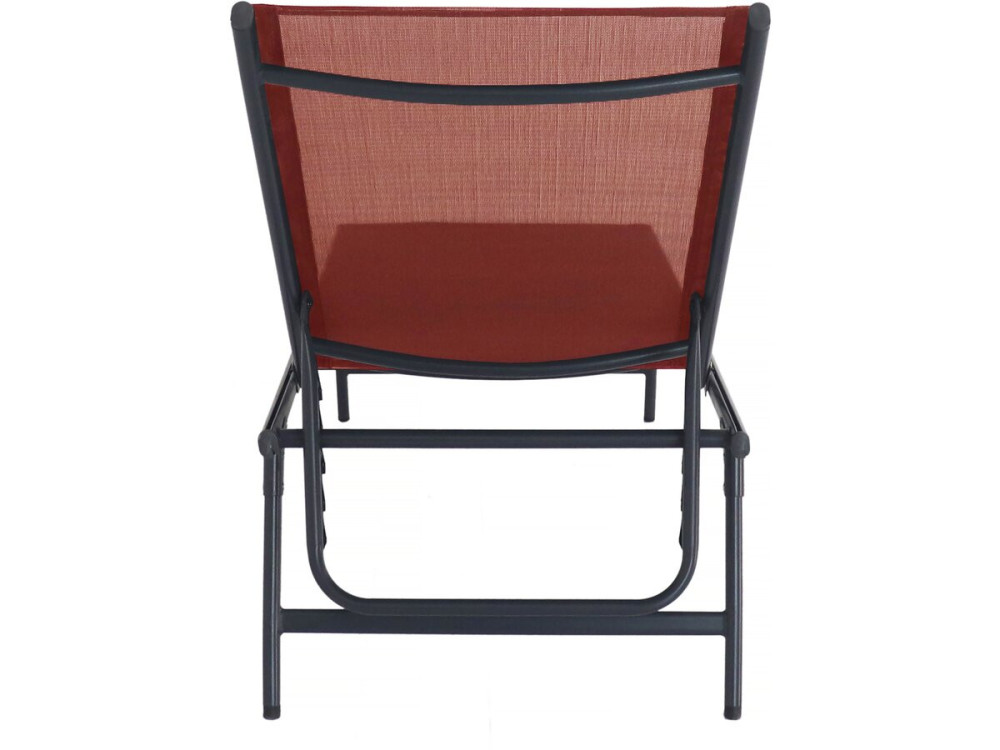 Set of 2 "Sublima" metal sun loungers - 180 x 54 x 104 cm - Terracotta